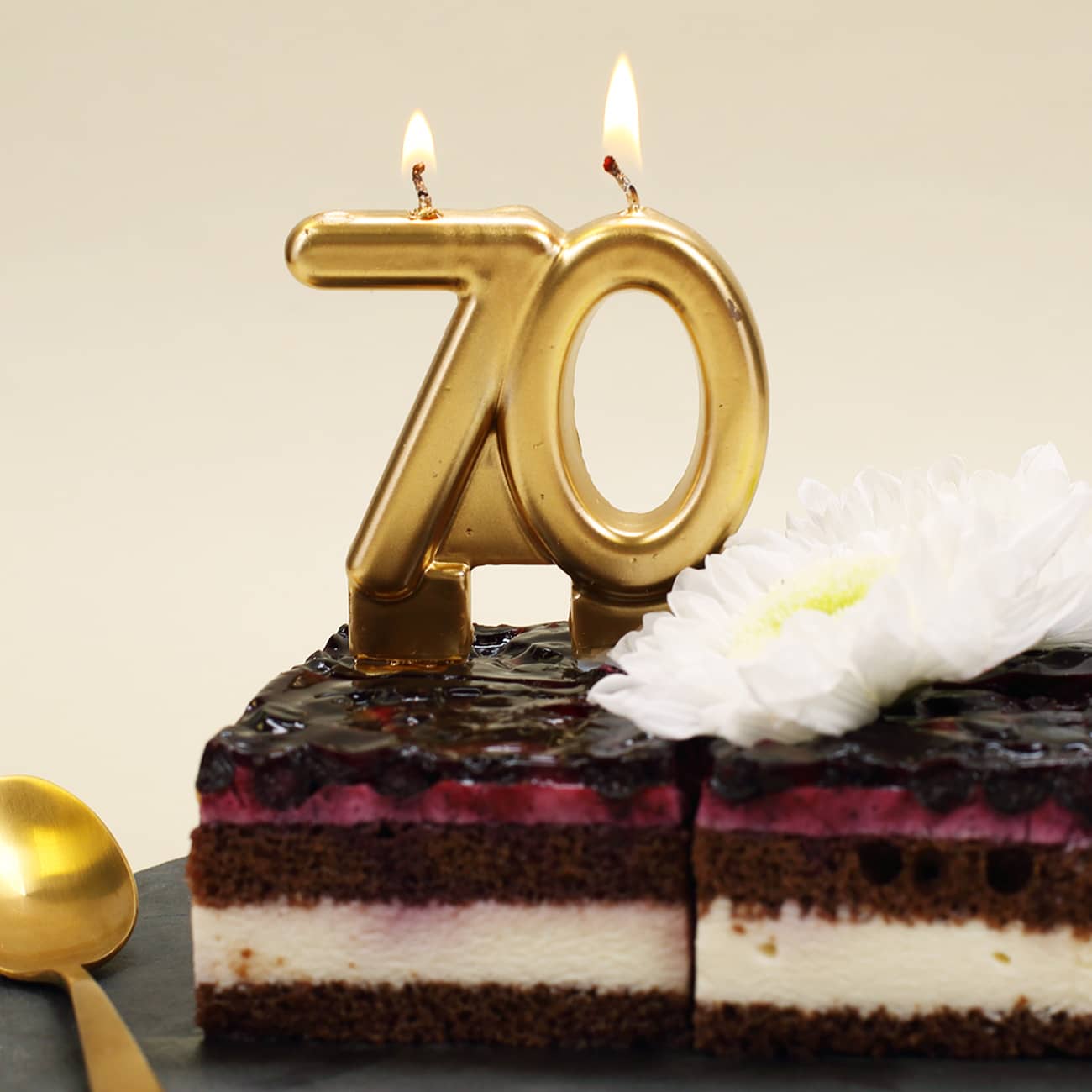 Tortenkerze in Gold tolle Deko zum Geburtstag