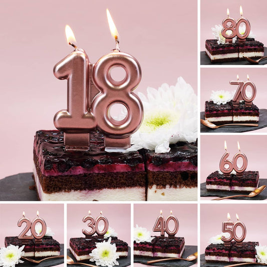 Kerze in Rosé für die Geburtstagstorte