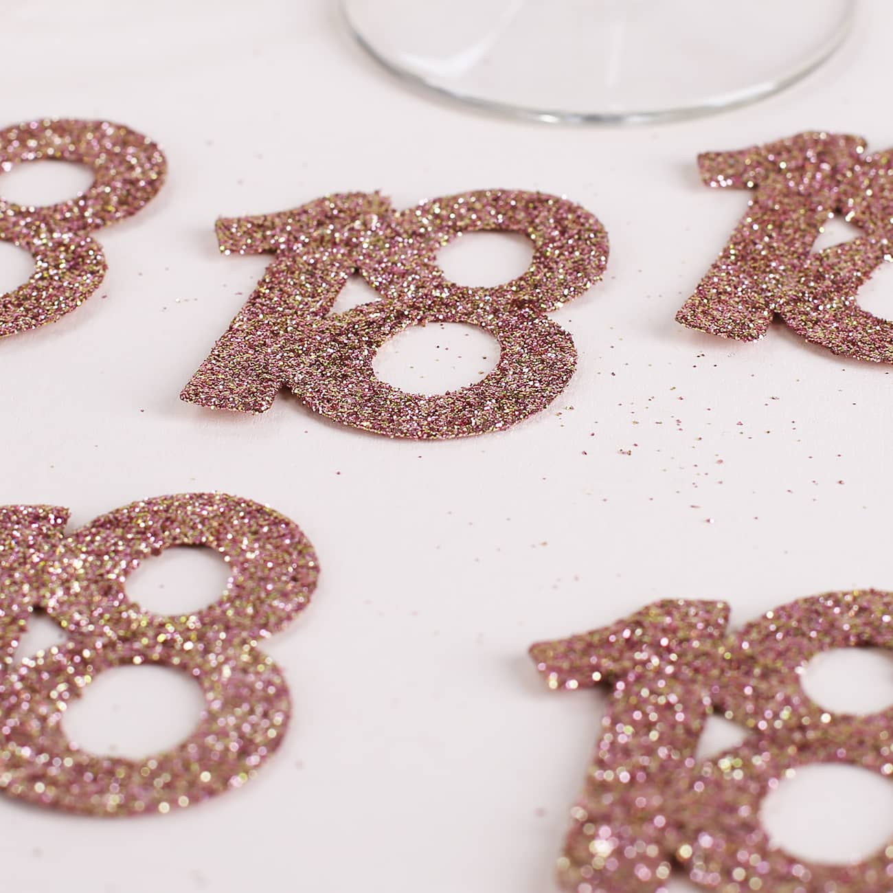 Streudeko XXL-Glitzer-Konfetti in Rosé - Zahlen