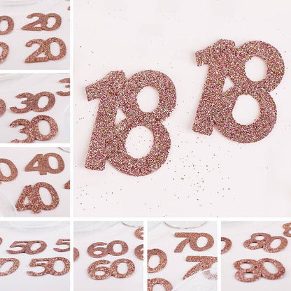 Streudeko XXL-Glitzer-Konfetti in Rosé - Zahlen