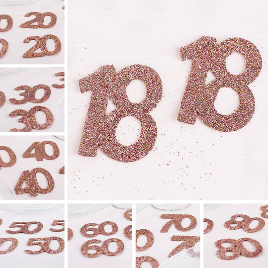 Streudeko XXL-Glitzer-Konfetti in Rosé - Zahlen