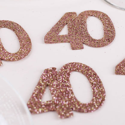 Streudeko XXL-Glitzer-Konfetti in Rosé - Zahlen