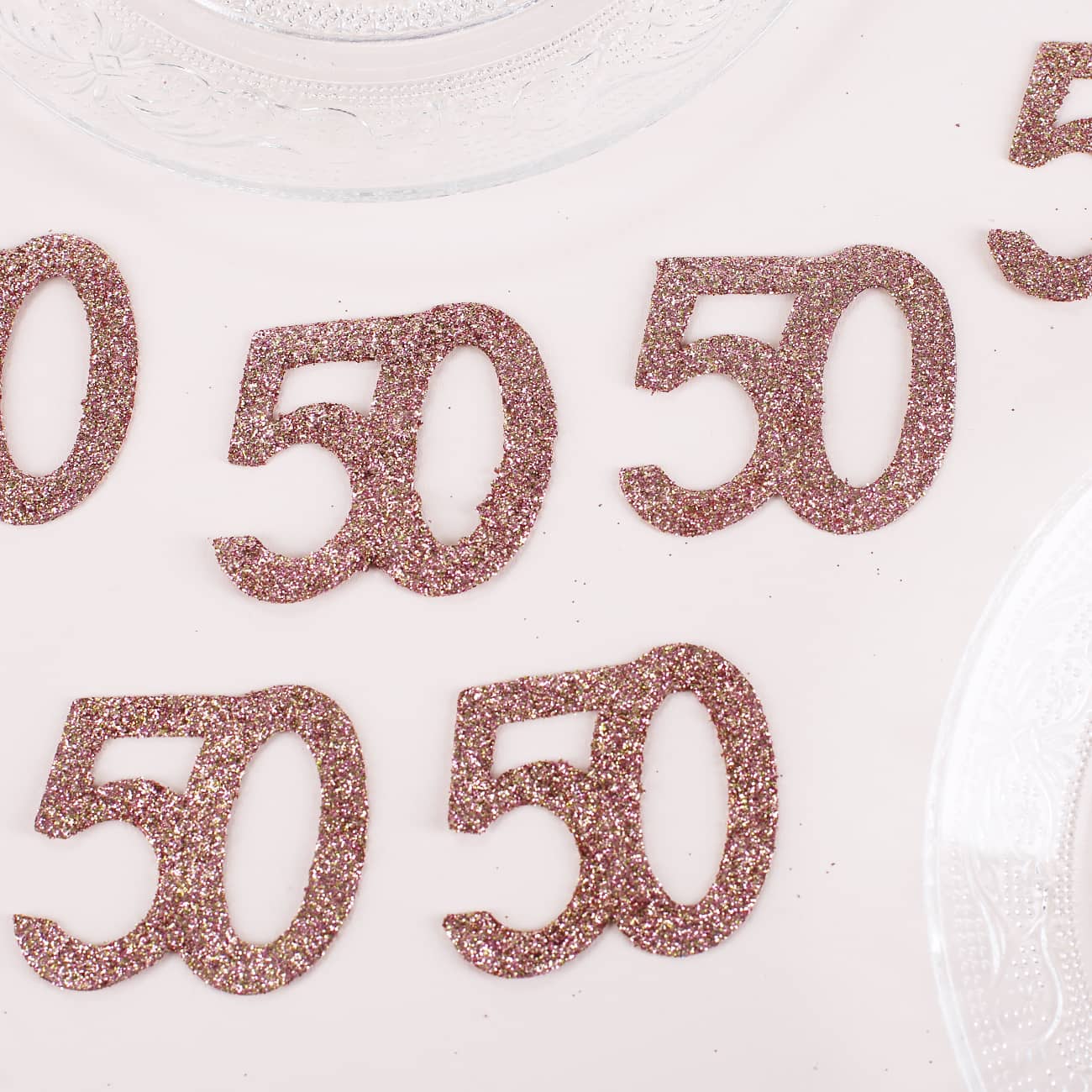 Streudeko XXL-Glitzer-Konfetti in Rosé - Zahlen