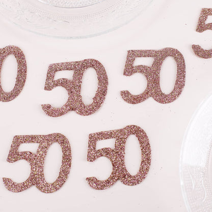 Streudeko XXL-Glitzer-Konfetti in Rosé - Zahlen