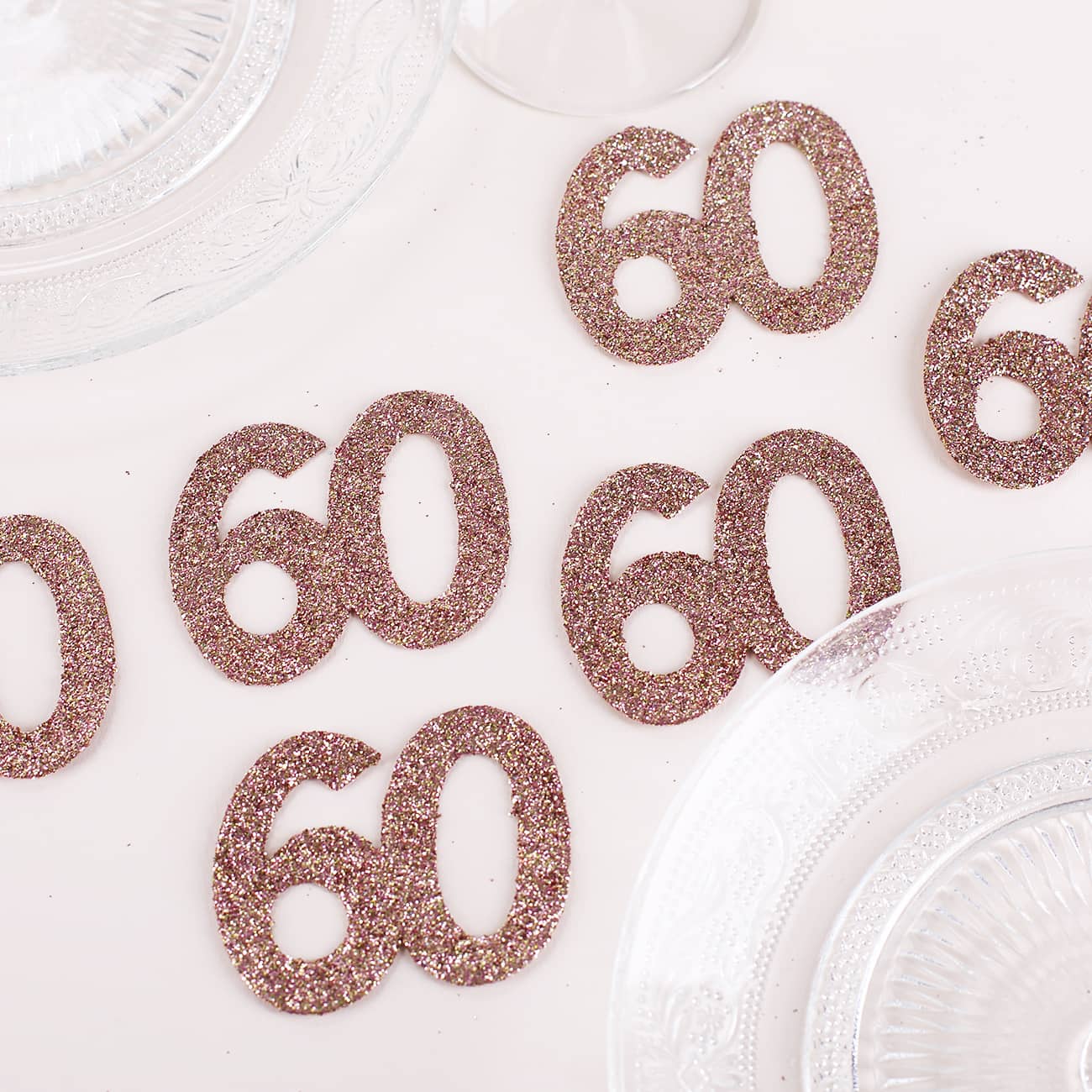 Streudeko XXL-Glitzer-Konfetti in Rosé - Zahlen