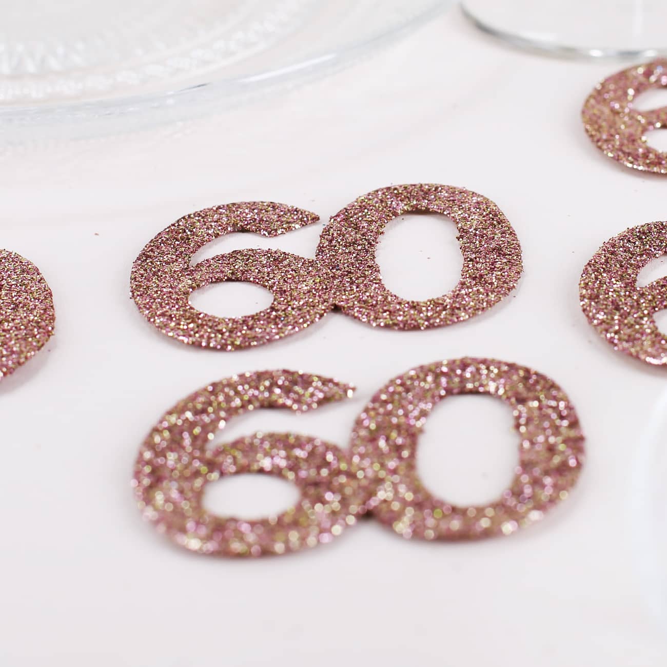 Streudeko XXL-Glitzer-Konfetti in Rosé - Zahlen