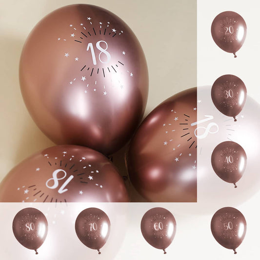 Geburtstagsdekoration 6 Luftballons in Rosé