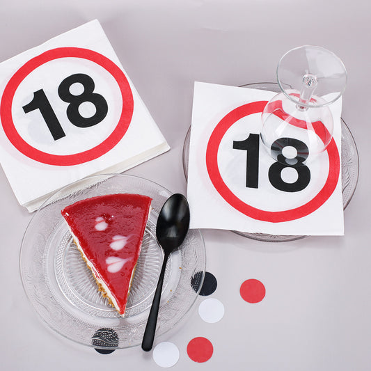 20 Servietten zum 18. Geburtstag