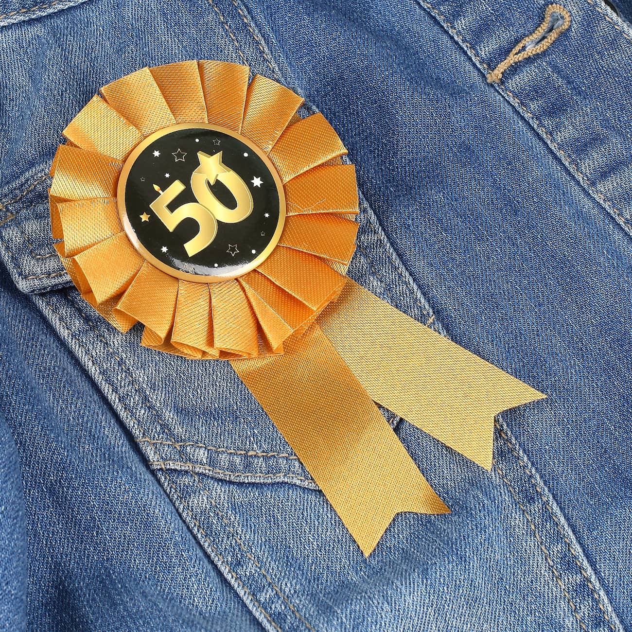 Rosette gold zum 50. Geburtstag