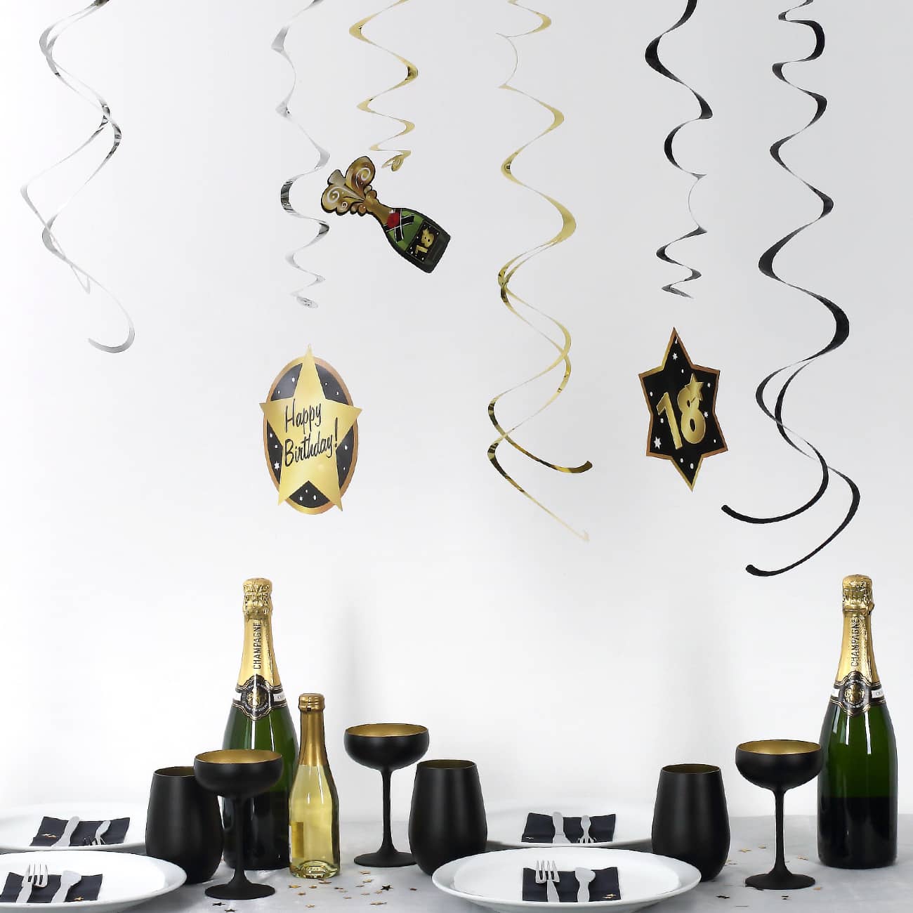 Party Dekoration Star - Spiralen zum 18. Geburtstag