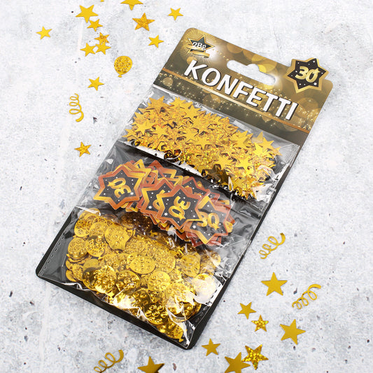 3er Set Konfetti Star zum 30. Geburtstag