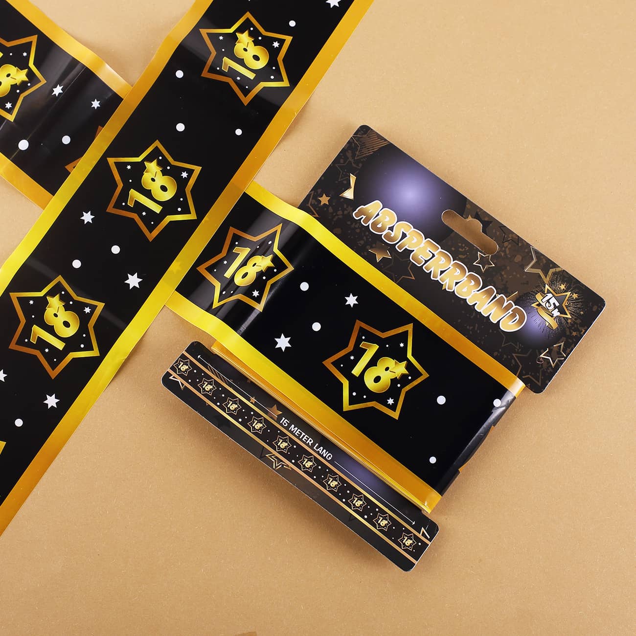 Absperrband 15 Meter zum 18. Geburtsag