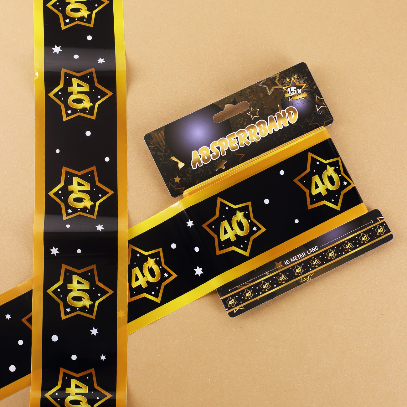 Absperrband 15 Meter zum 40. Geburtsag