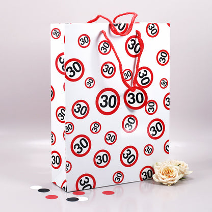 Geschenktasche mit Verkehrszeichen 30