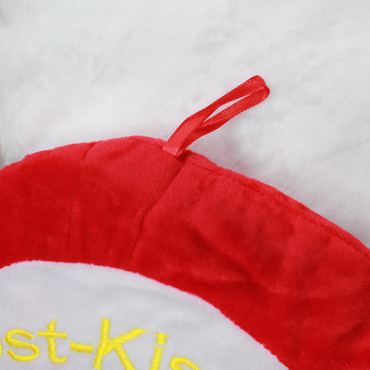 Nahaufnahme rote Aufhängeschlaufe Trostkissen 60