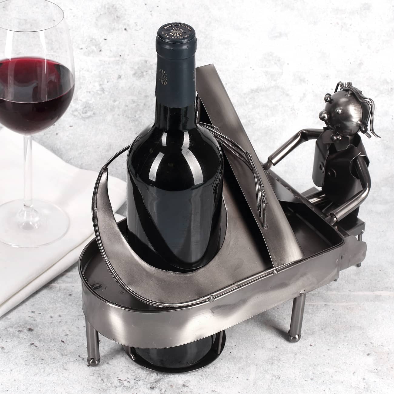 Klavier - Flaschenhalter aus Metall