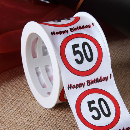Satin-Geschenkband 50 Jahre